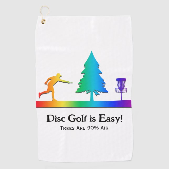 Serviette De Golf Rainbow Funny Disc Golf Putting Arbre obstacle (Devant)