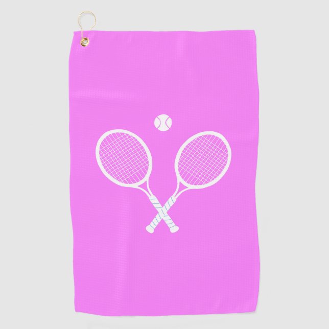 Serviette De Golf Raquettes de tennis et Ball Pink Wellness (Devant)