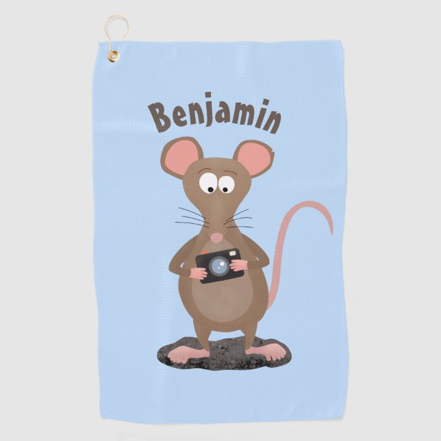 Serviette De Golf Rat drôle avec dessin animé de la caméra (Devant)