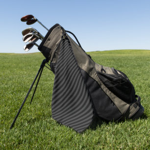 Serviette De Golf Rayures diagonales étroites noires simples et noir