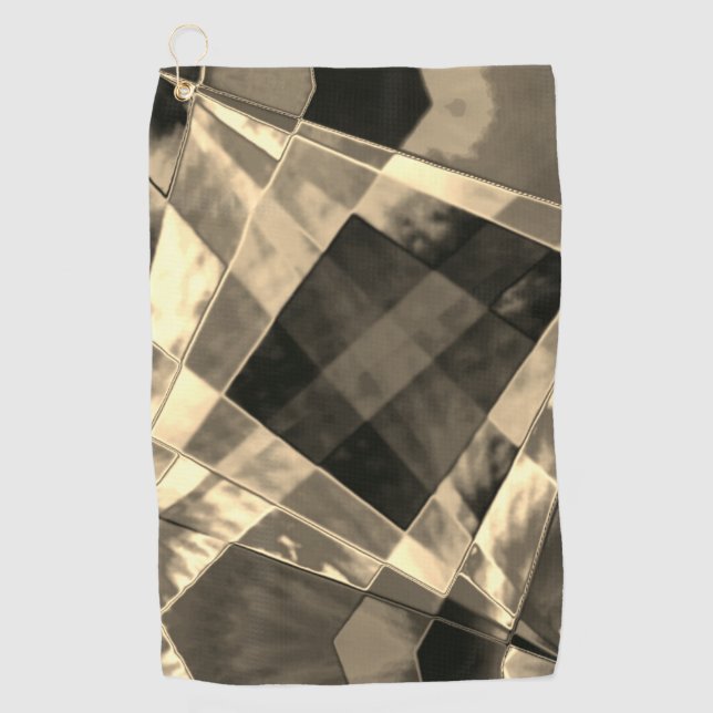 Serviette De Golf Rectangles inclinées dans les tons bois ou beige? (Devant)