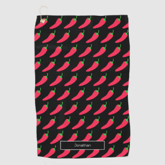 Serviette De Golf Red Hot Chili Motif Ajouter Votre Nom Fun Novelty