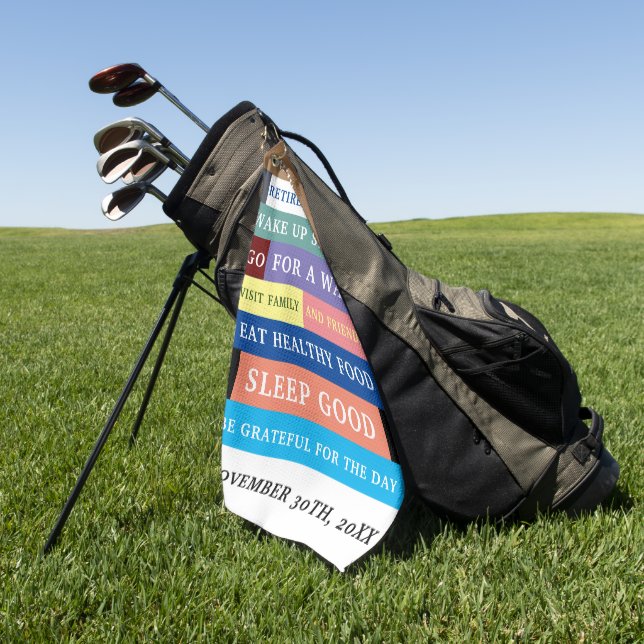 Serviette De Golf Règles personnalisées de retraite amusante Humour (Vert)