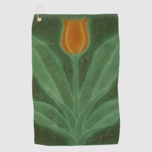Serviette De Golf Repro Yellow Green Tulip Art Nouveau