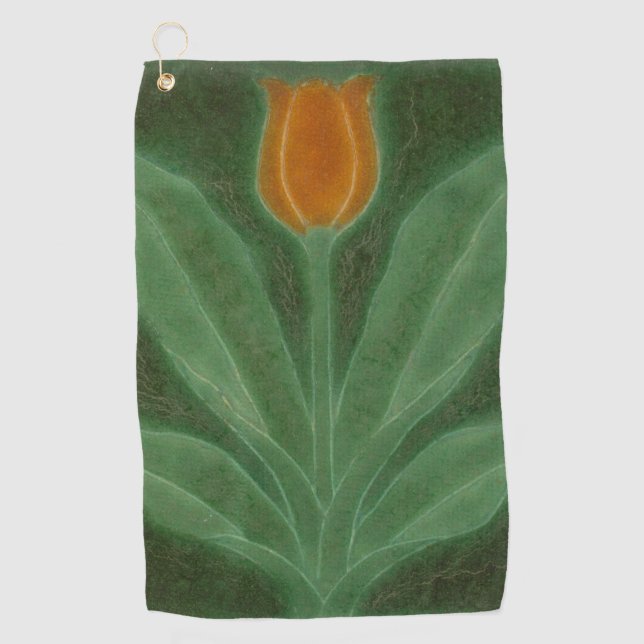 Serviette De Golf Repro Yellow Green Tulip Art Nouveau (Devant)