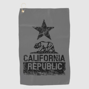 Serviette De Golf RÉPUBLIQUE DE CALIFORNIE Drapeau de l'Etat Grunge