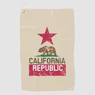 Serviette De Golf RÉPUBLIQUE DE CALIFORNIE Drapeau de l'Etat Grunge