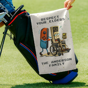 Serviette De Golf Respectez Vos Aînés Contrôle de jeu Rétro Drôle