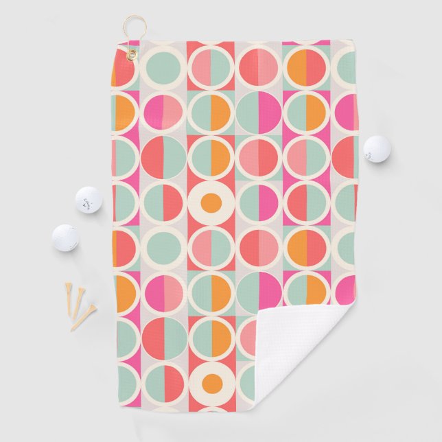 Serviette De Golf Rétro motif de cercle de roses indien (En situation)