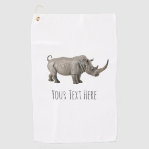 Serviette De Golf Rhinoceros Illustration Rhino message personnalisé