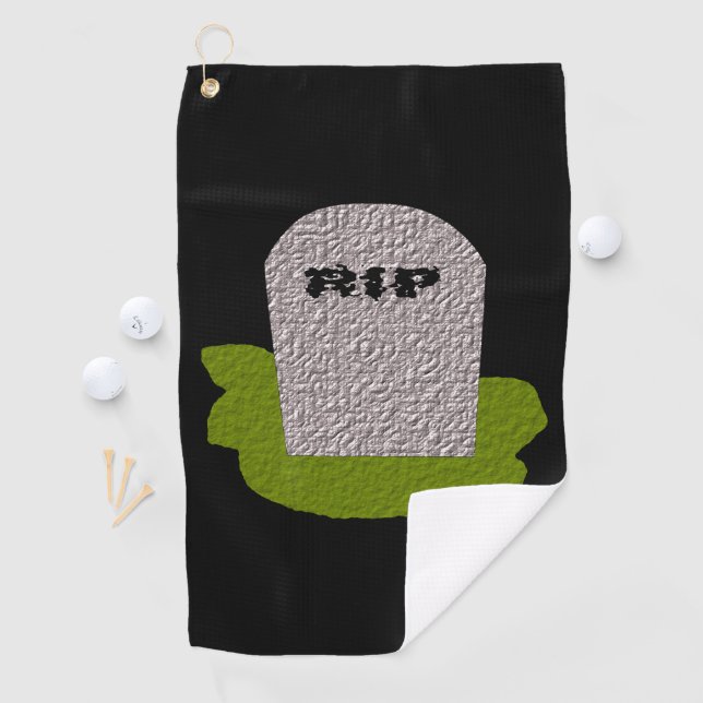 Serviette De Golf RIP Tombstone Golf Towel (En situation)