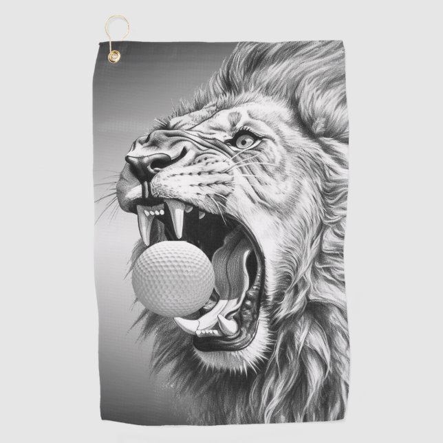 Serviette De Golf Roar of the Lion Hold Golf Ball (Devant)