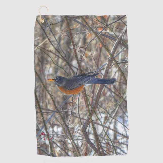 Serviette De Golf Robin américain (Devant)