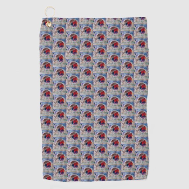 Serviette De Golf Robin de Noël (Devant)
