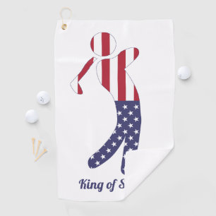 Serviette De Golf Roi de joueur de golf de drapeau américain de