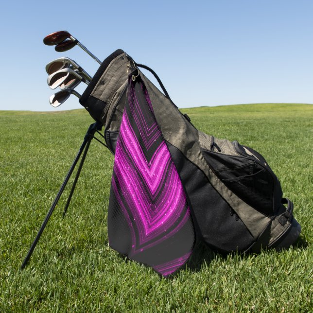 Serviette De Golf Rondelle noir magenta rose brillant métallique (Vert)