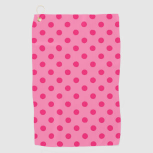 Serviette De Golf Rose Chaud Sur Pois Rose Design Motif