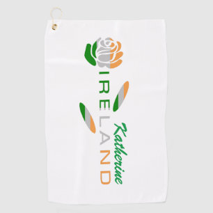 Serviette De Golf Rose du drapeau irlandais personnalisé