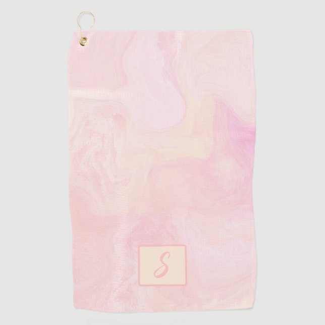 Serviette De Golf Rose et Champagne (Devant)