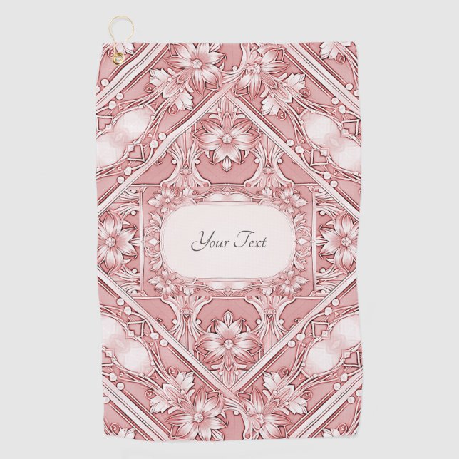 Serviette de golf rose Floral (Devant)