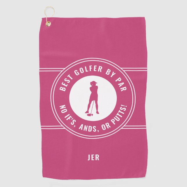 Serviette De Golf Rose Meilleur Golfeur Par Par Funny Putts Dames Sp (Devant)