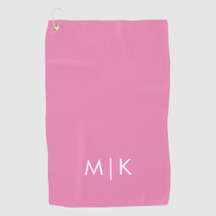 Serviette De Golf Rose   Moderne Monogram Golf Towel