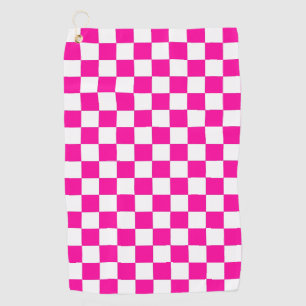 Serviette De Golf Rose néon et blanc à carreaux