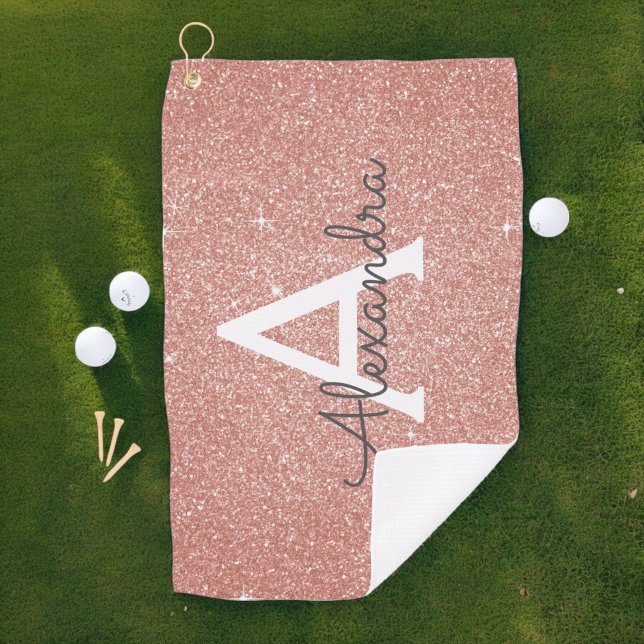 Serviette De Golf Rose Rose Gold Parties scintillant & Étincelle Mon (Créateur téléchargé)