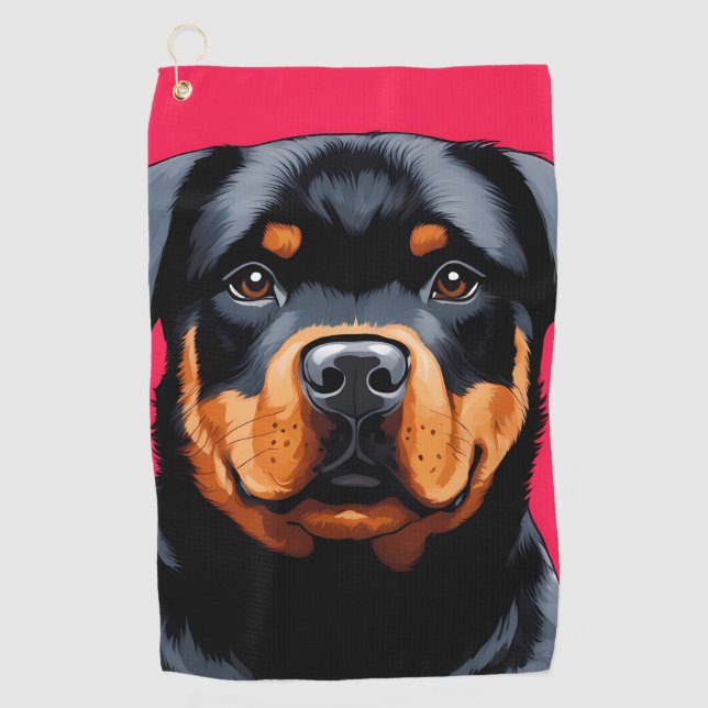 Serviette De Golf Rottweiler (Devant)