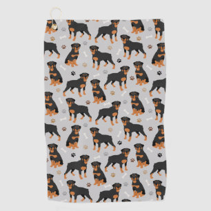 Serviette de golf Rottweiler Dog Bones and Paws