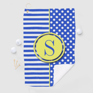 Serviette De Golf Royal Blue Pois et stries-Monogram STaylor
