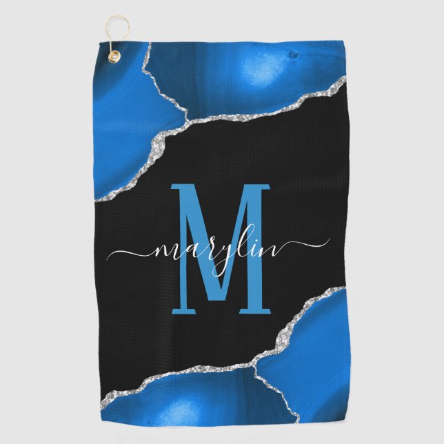SERVIETTE DE GOLF ROYAL BLUE & SILVER AGATE (Devant)