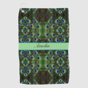 Serviette De Golf Royal Plumage - Luxe Peacock Motif en plumes