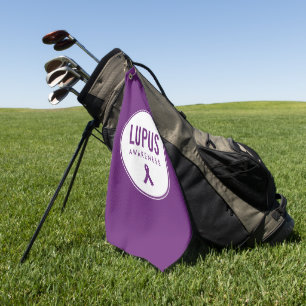 Serviette De Golf Ruban de sensibilisation Lupus pourpre