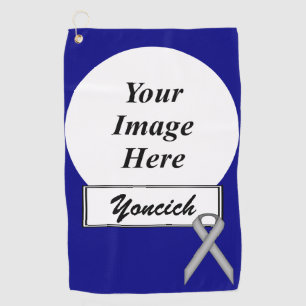 Serviette De Golf Ruban standard gris par Kenneth Yoncich