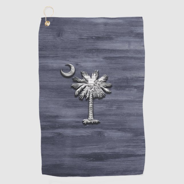 Serviette De Golf Russe Caroline du Sud Palmetto et Lune (Devant)