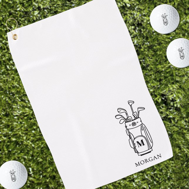 Serviette De Golf Sac de golf Monogramme (Monogram Golf Bag Golf Towel)