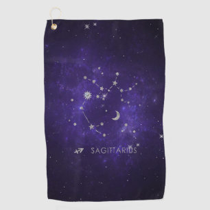 Serviette De Golf Sagittaire pourpre zodiaque Horoscope astrologiq