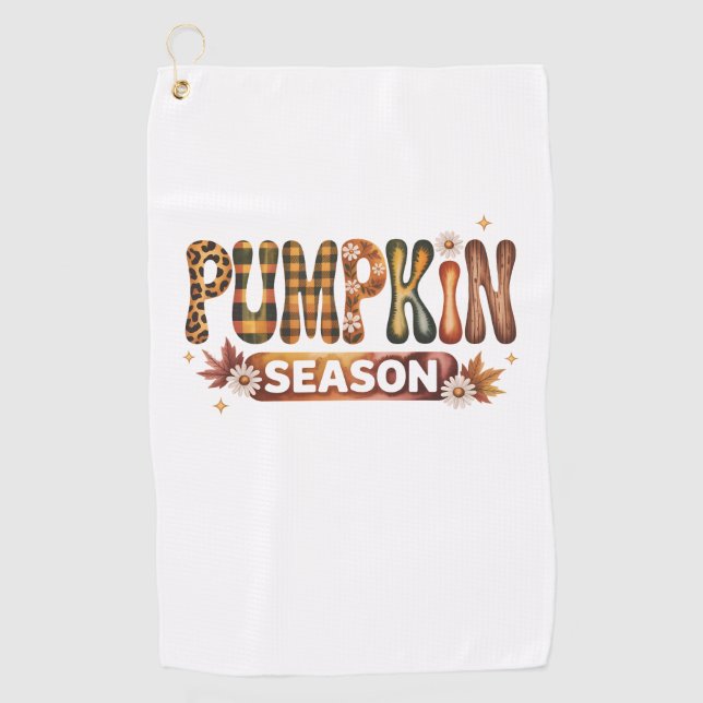Serviette De Golf Saison citrouille Boho Automne (Devant)
