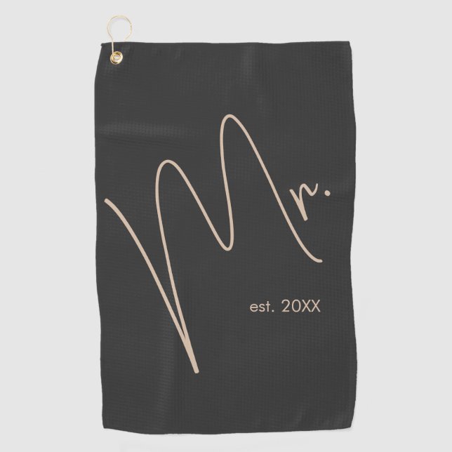 Serviette De Golf Salle moderne | Beige + noir (Devant)