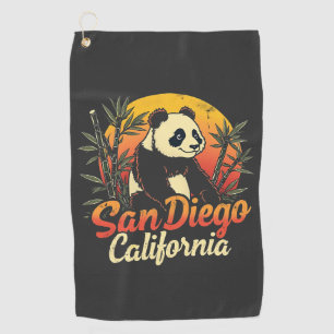 Serviette De Golf San Diego California Retro Sunset Panda Vintage