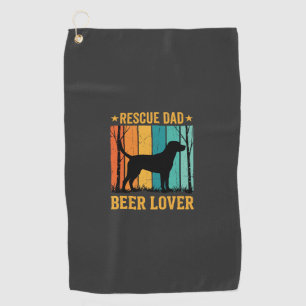 Serviette De Golf Sauver Papa Amateur de Bière Chien Vintage
