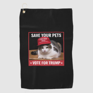 Serviette De Golf Save Your Pets Vote for Trump US Election Citation