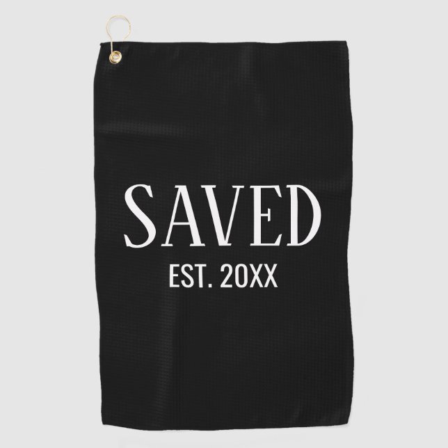 Serviette De Golf Saved Est Established White Caps Christian (Devant)