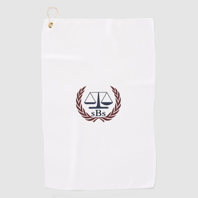 Serviette De Golf Scales de justice cadeaux d'avocats personnalisés (Devant)