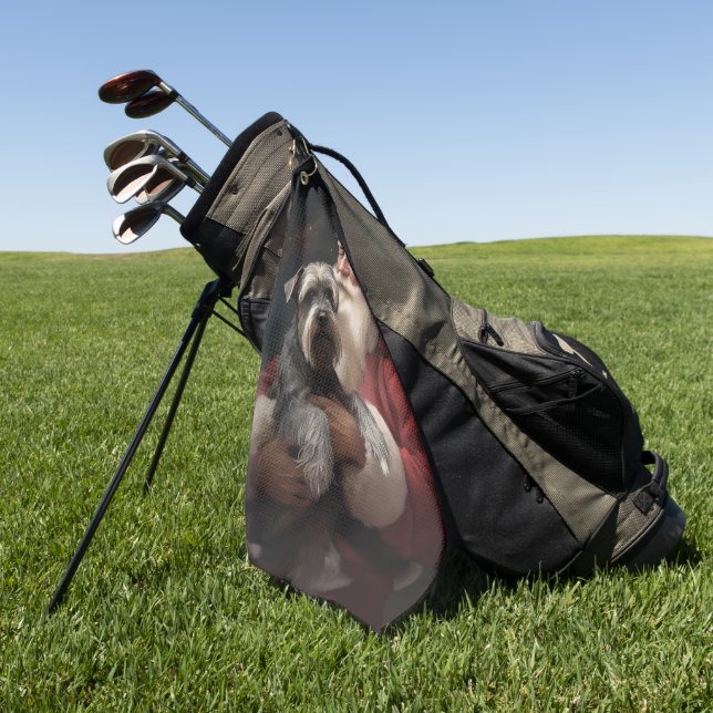 Serviette De Golf Schnauzer avec Noël Festif du Père Noël (Vert)