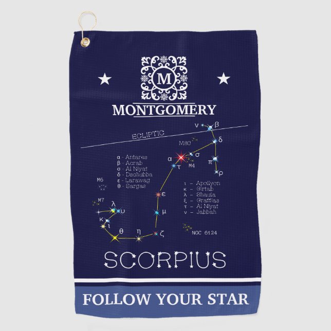 Serviette De Golf Scorpie Constellation Zodiaque (Devant)