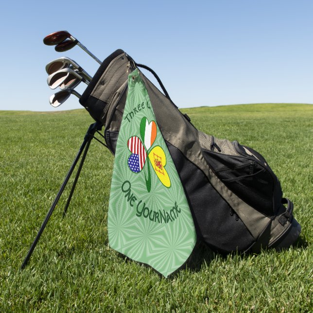 Serviette De Golf Scot Rampant USA Irlande drapeaux Shamrock personn (Vert)