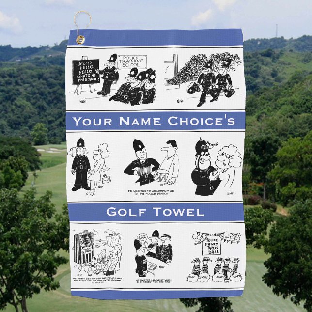 Serviette De Golf Sélection de caricatures de police amusantes (Créateur téléchargé)