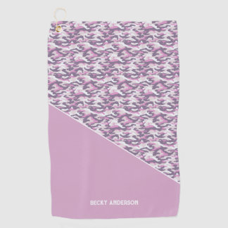 Serviette De Golf Semi camouflage double gris et rose